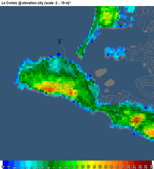 Le Croisic elevation map