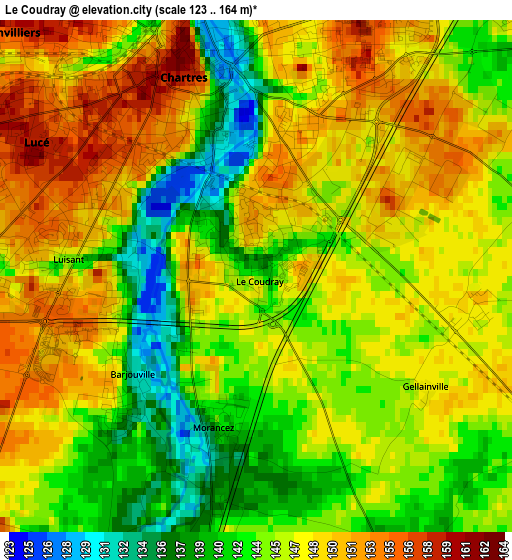 Le Coudray elevation map