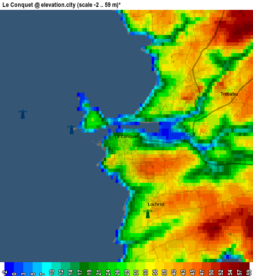 Le Conquet elevation map