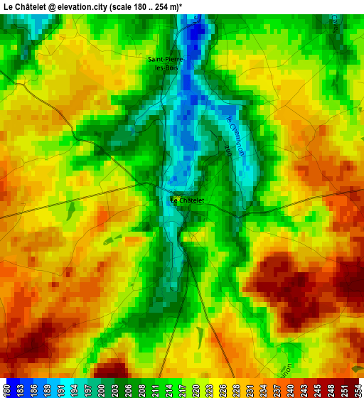 Le Châtelet elevation map