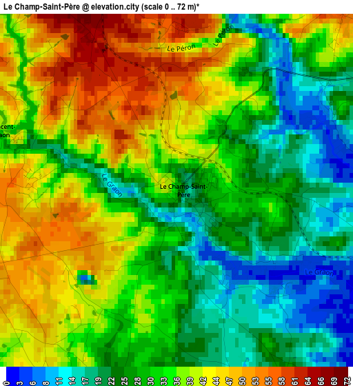 Le Champ-Saint-Père elevation map