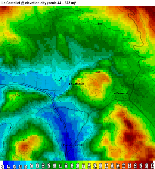 Le Castellet elevation map