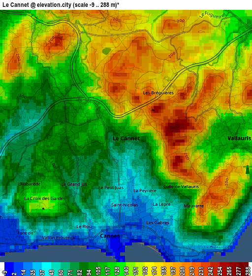 Le Cannet elevation map