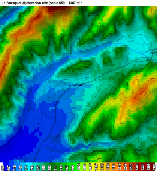 Le Brusquet elevation map