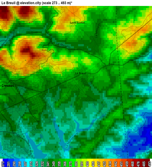 Le Breuil elevation map