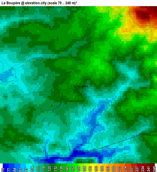 Le Boupère elevation map