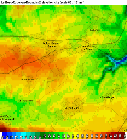 Le Bosc-Roger-en-Roumois elevation map