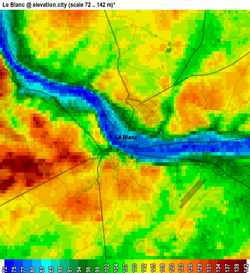 Le Blanc elevation map