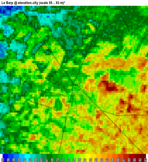 Le Barp elevation map