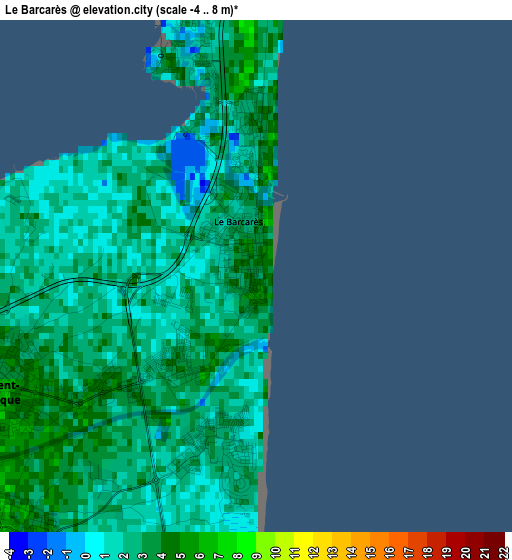 Le Barcarès elevation map