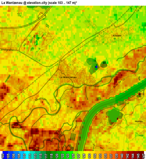 La Wantzenau elevation map