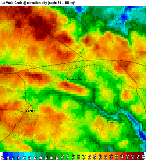 La Vraie-Croix elevation map