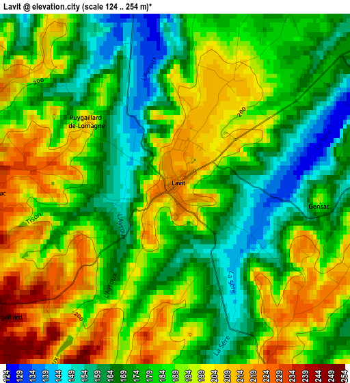 Lavit elevation map