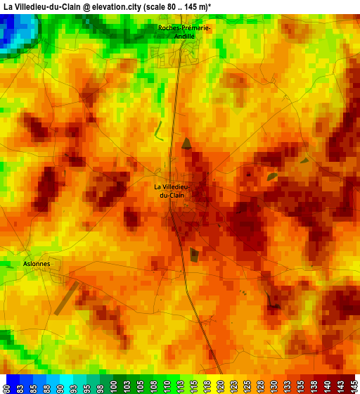 La Villedieu-du-Clain elevation map