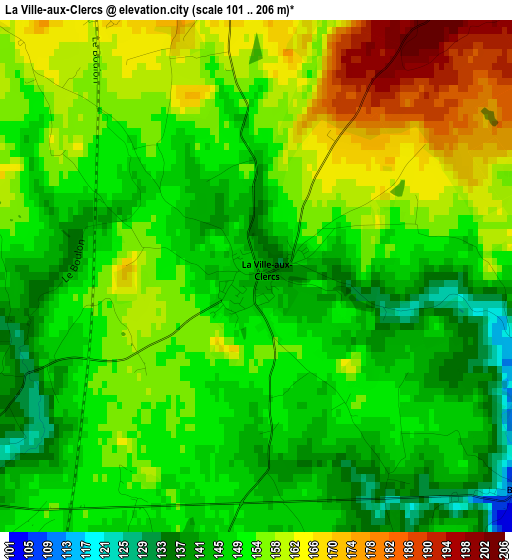 La Ville-aux-Clercs elevation map