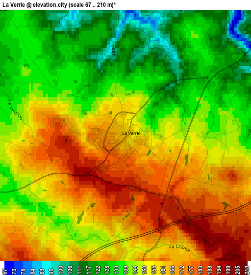 La Verrie elevation map