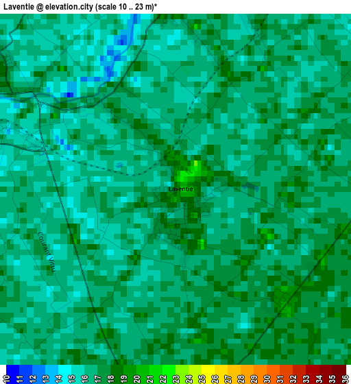 Laventie elevation map