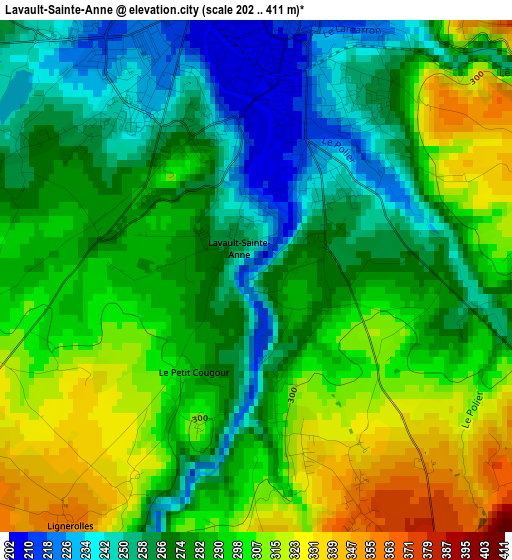 Lavault-Sainte-Anne elevation map