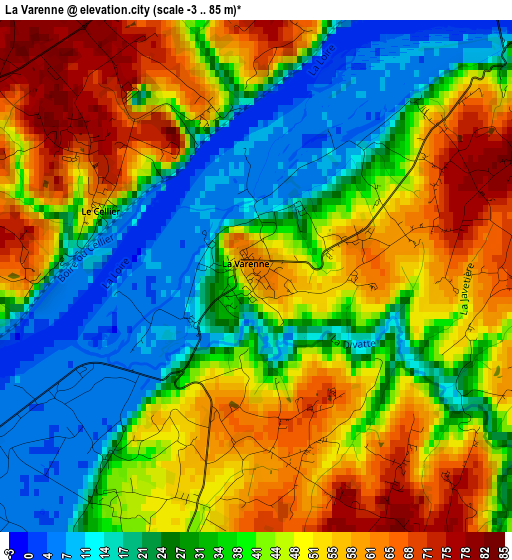 La Varenne elevation map