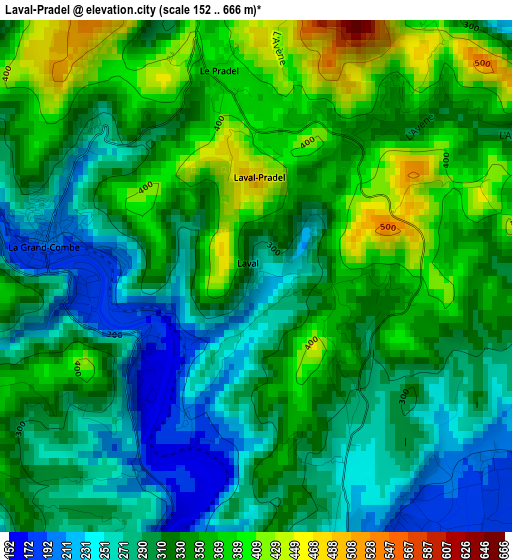 Laval-Pradel elevation map