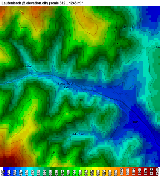 Lautenbach elevation map