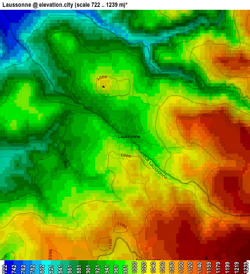 Laussonne elevation map