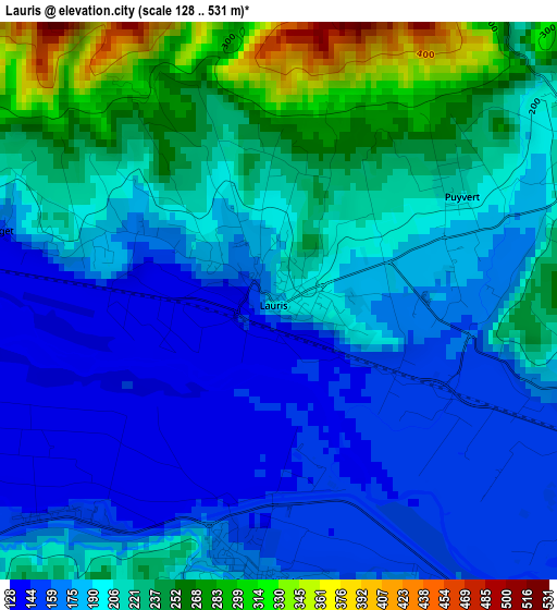 Lauris elevation map