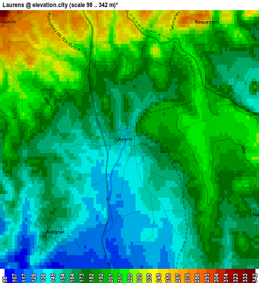 Laurens elevation map