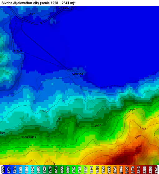 Sivrice elevation map