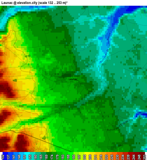 Launac elevation map