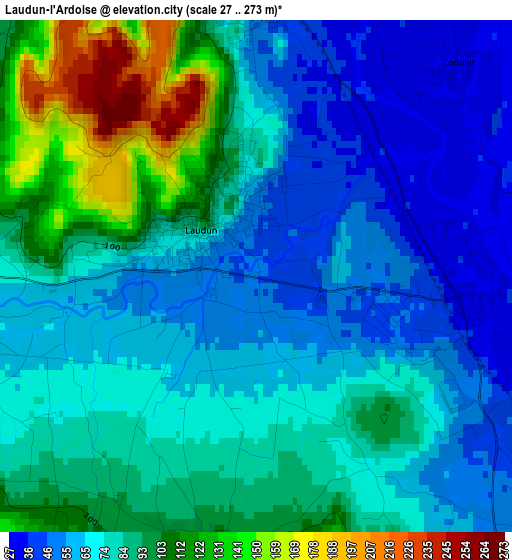 Laudun-l'Ardoise elevation map