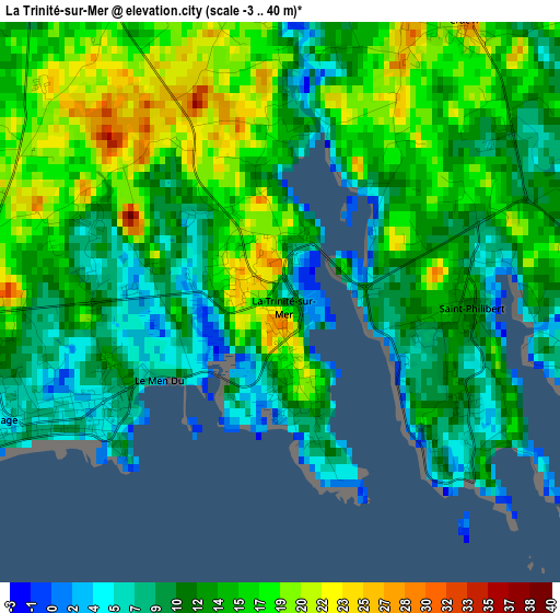 La Trinité-sur-Mer elevation map
