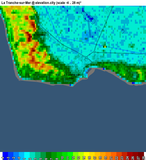 La Tranche-sur-Mer elevation map