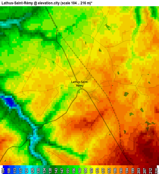 Lathus-Saint-Rémy elevation map