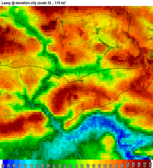 Lassy elevation map