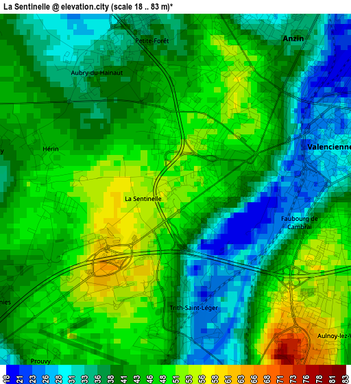 La Sentinelle elevation map