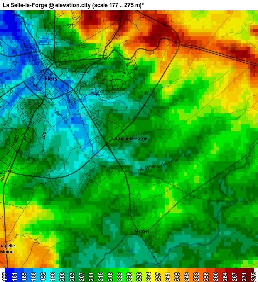 La Selle-la-Forge elevation map