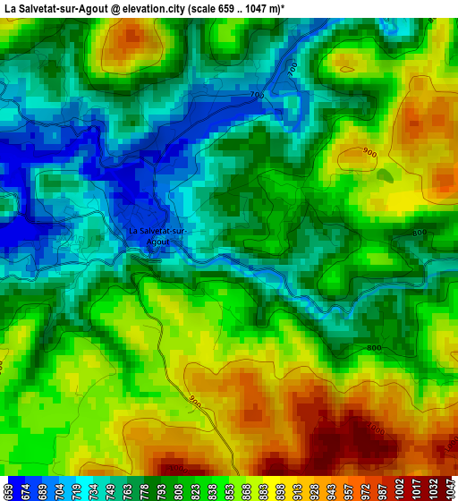 La Salvetat-sur-Agout elevation map