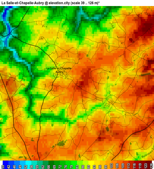 La Salle-et-Chapelle-Aubry elevation map