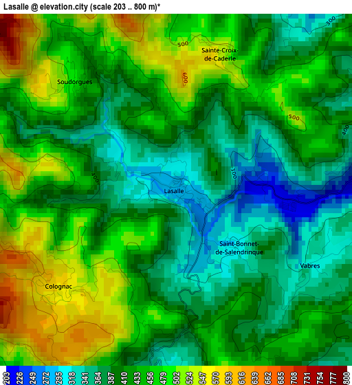 Lasalle elevation map