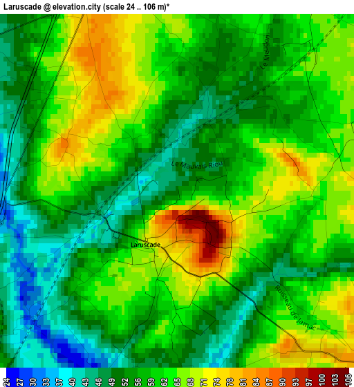 Laruscade elevation map