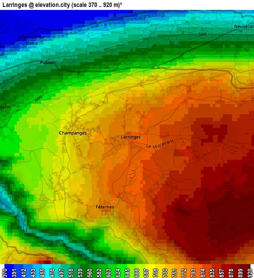 Larringes elevation map