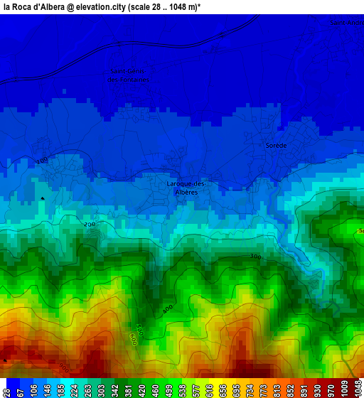 la Roca d'Albera elevation map