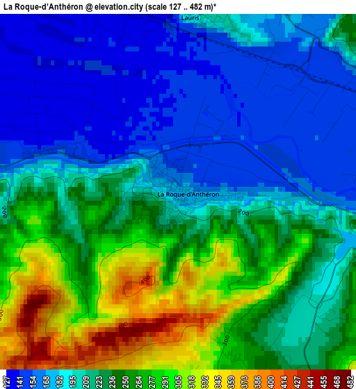 La Roque-d’Anthéron elevation map