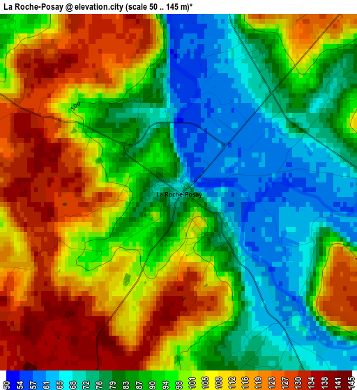 La Roche-Posay elevation map