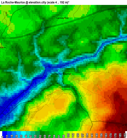 La Roche-Maurice elevation map