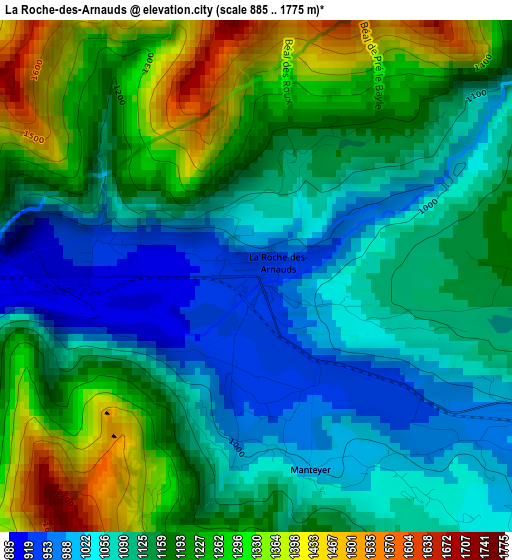 La Roche-des-Arnauds elevation map