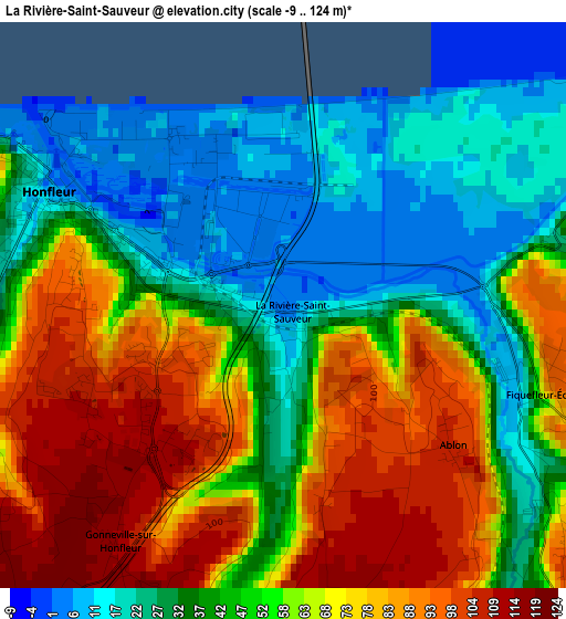 La Rivière-Saint-Sauveur elevation map