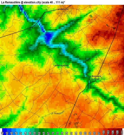 La Remaudière elevation map