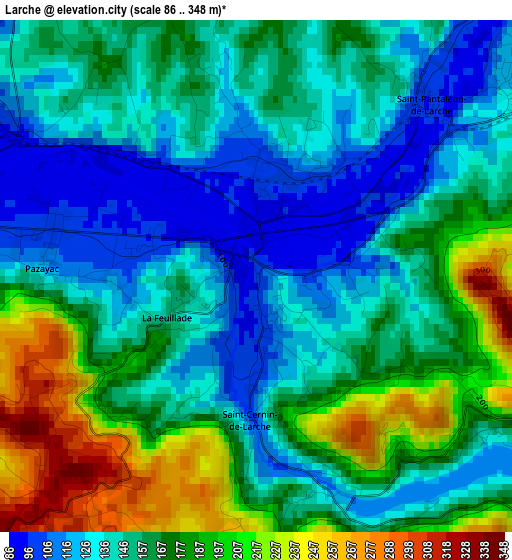 Larche elevation map